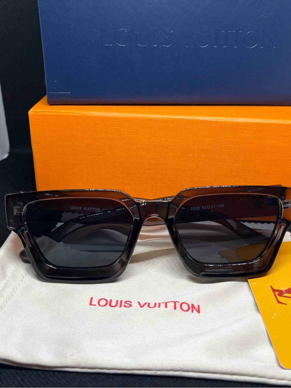 Louis Vuitton Men’s Brown Tinted Square Sunglasses